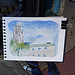 Sketch Crawl - Michael Anderson's watercolor in progress